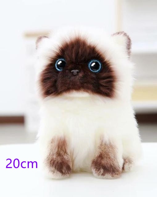 Stuffed Lifelike Siamese Cats Plush Toy simulation