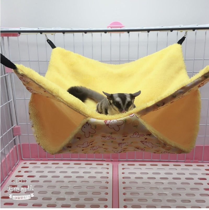 Pet Double-layer Plush  Hammock Warm Hamster