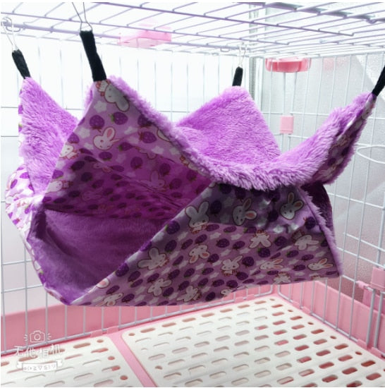 Pet Double-layer Plush  Hammock Warm Hamster