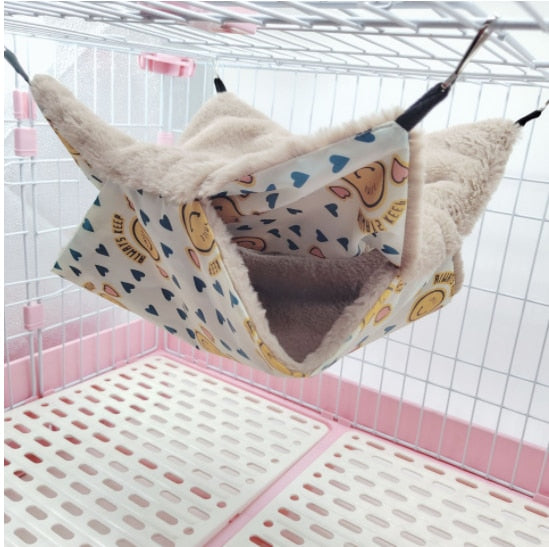 Pet Double-layer Plush  Hammock Warm Hamster