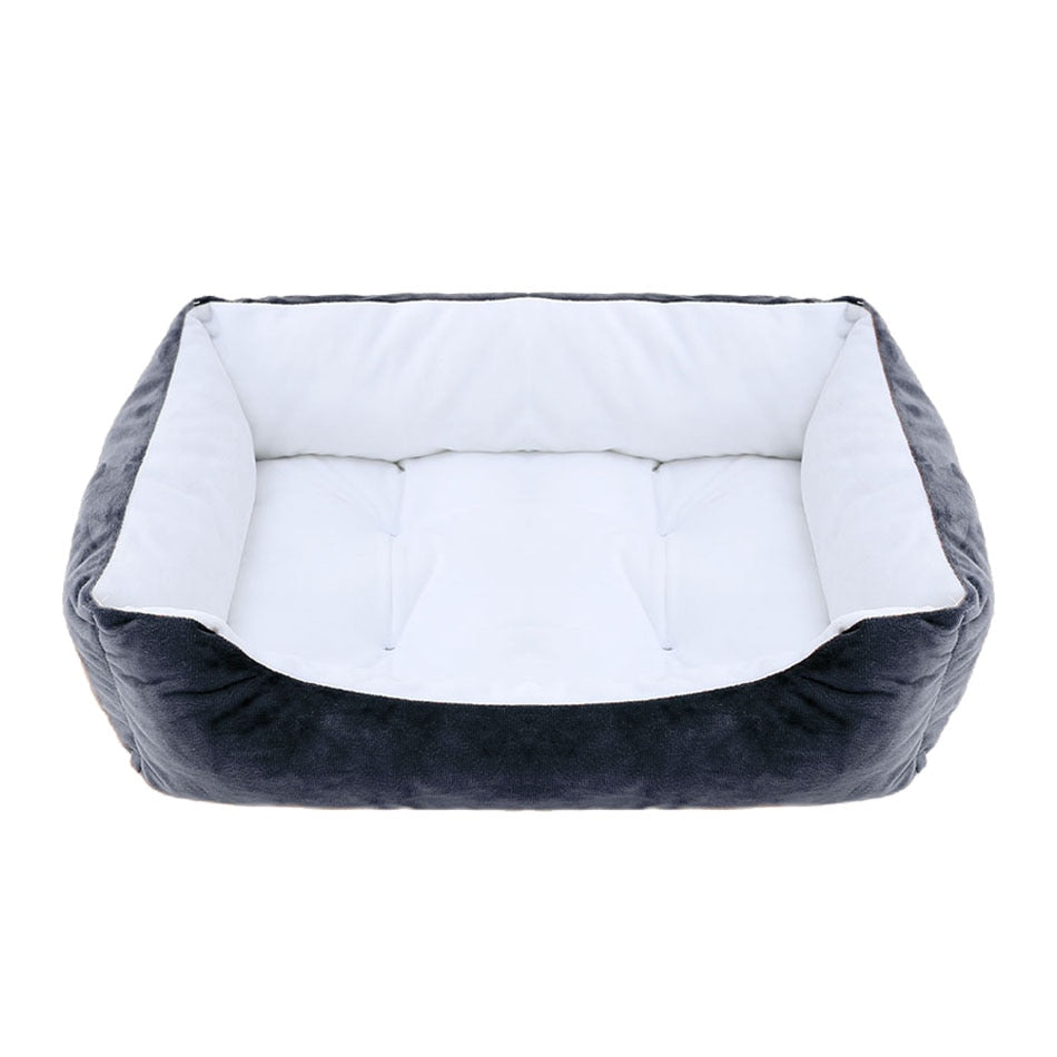 Bed for Dog Cat Pet Square Plush Kennel Medium