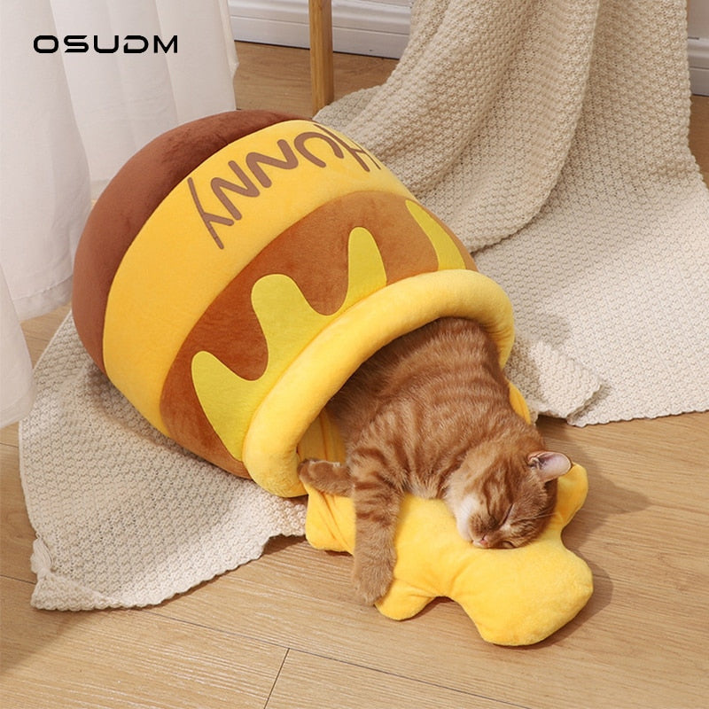 OSUDM Honey Pot Cat Bed House Fall Winter