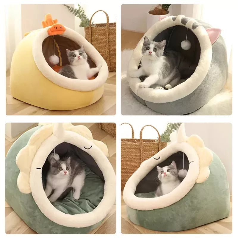 Sweet Cat Bed Warm Pet Basket Cozy Kitten house