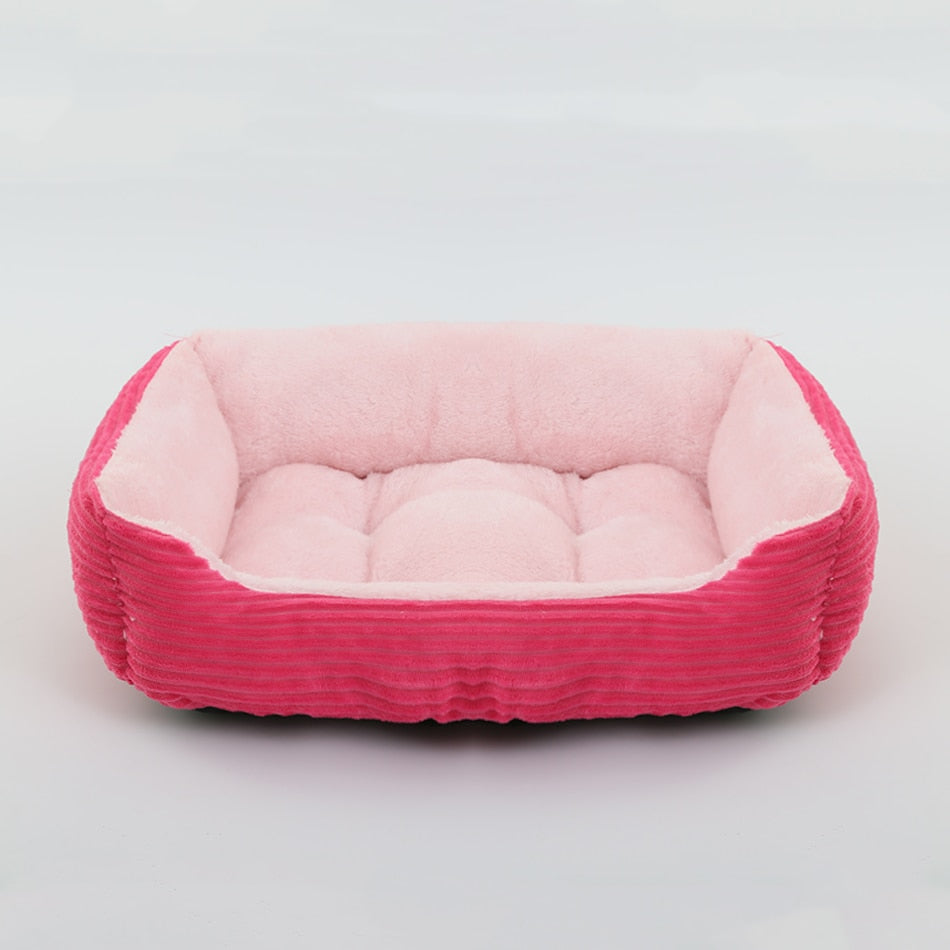 Bed for Dog Cat Pet Square Plush Kennel Medium