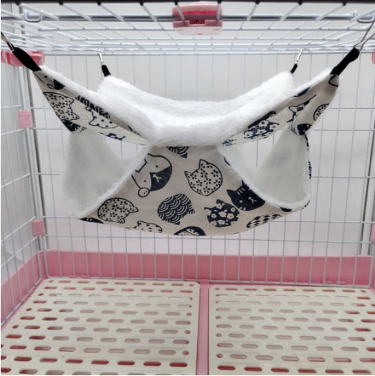 Pet Double-layer Plush  Hammock Warm Hamster