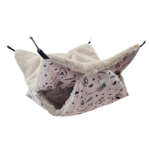 Pet Double-layer Plush  Hammock Warm Hamster