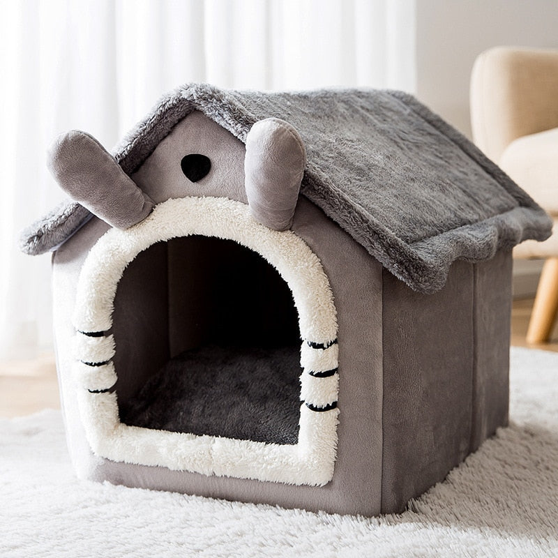 Breathable Warm Plush Pet Bed House Washable