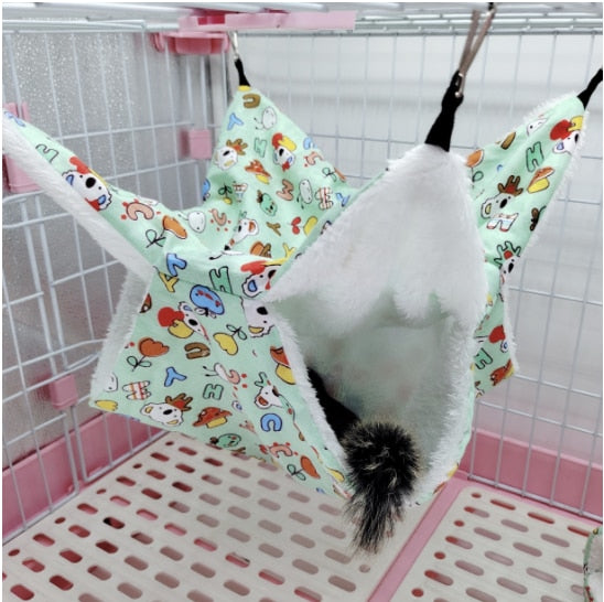 Pet Double-layer Plush  Hammock Warm Hamster