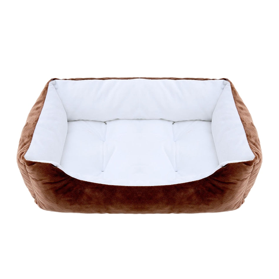 Bed for Dog Cat Pet Square Plush Kennel Medium