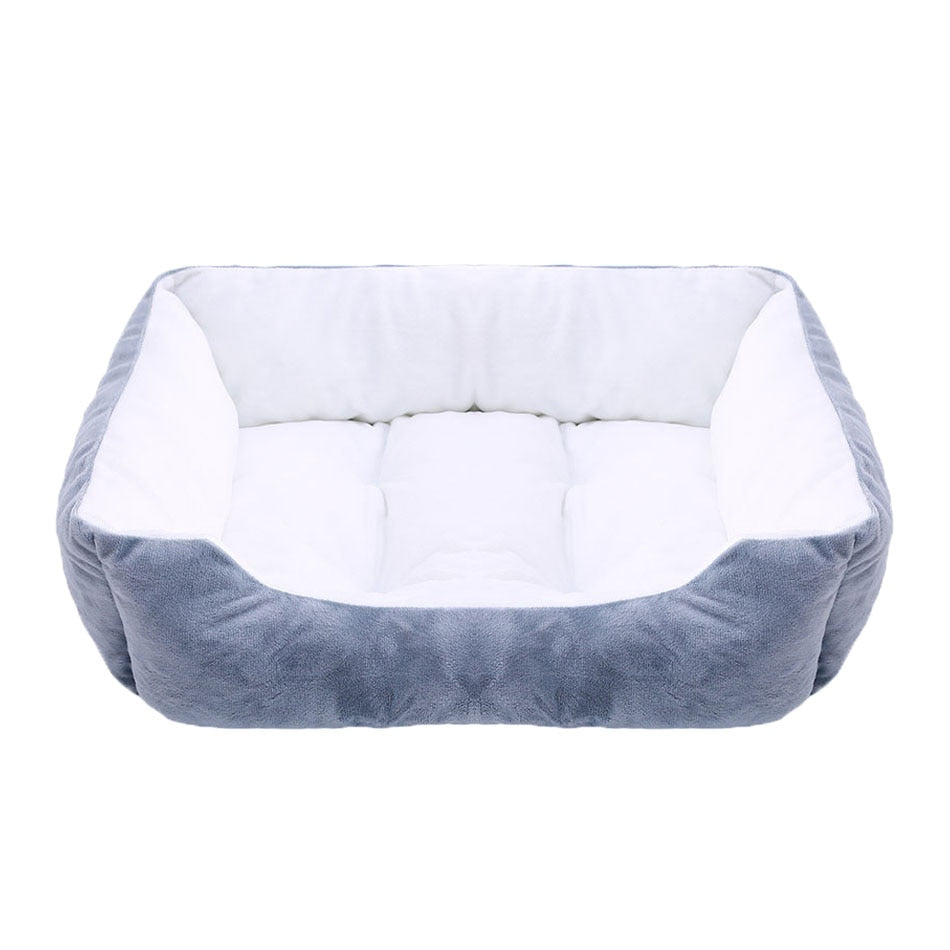 Bed for Dog Cat Pet Square Plush Kennel Medium