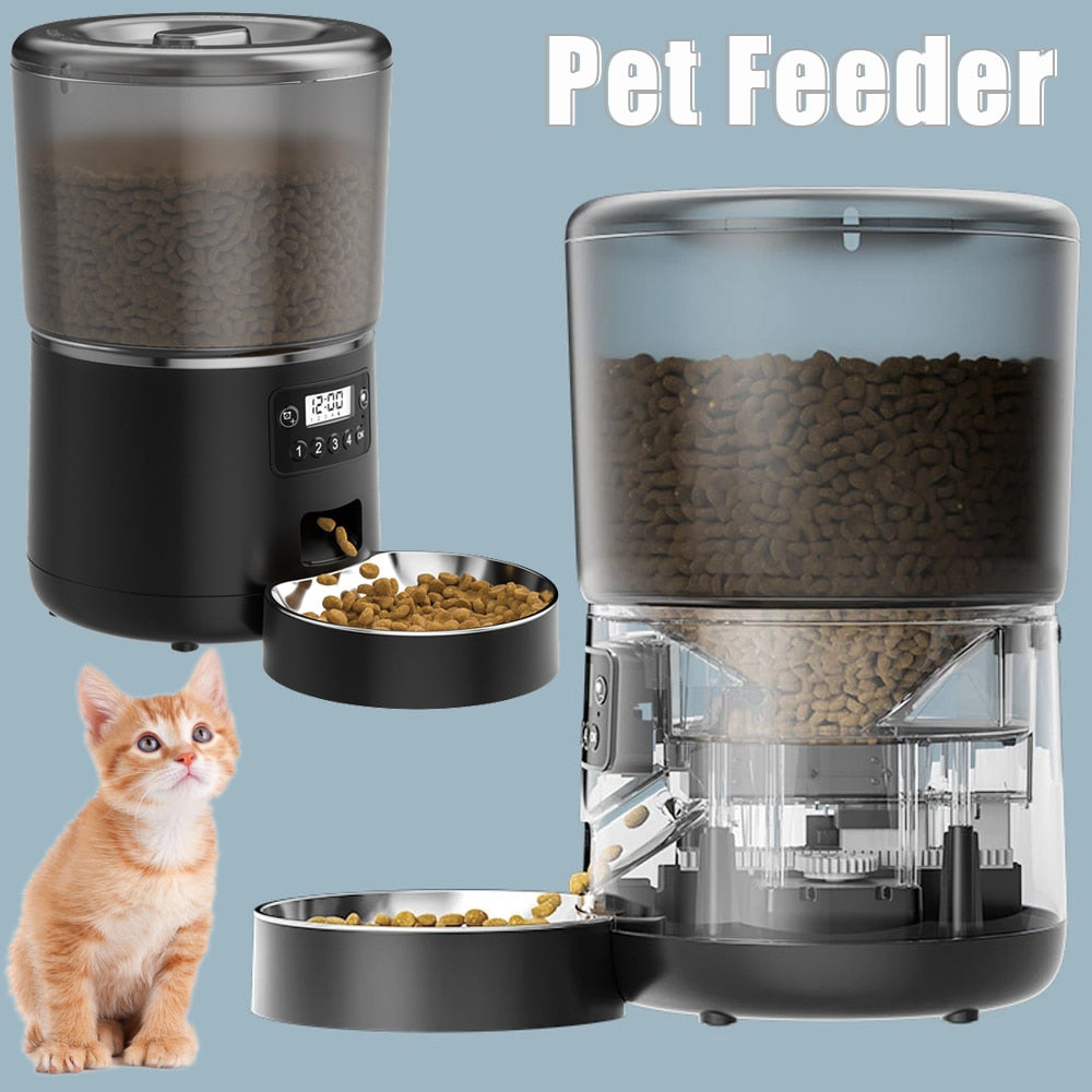 4L Cat Automatic Feeder Detachable Dog Cat Food