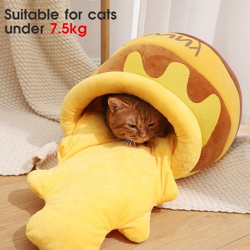 OSUDM Honey Pot Cat Bed House Fall Winter