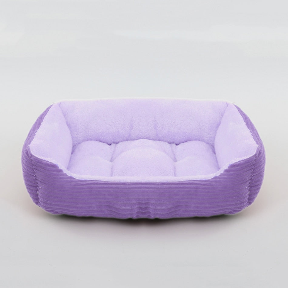 Bed for Dog Cat Pet Square Plush Kennel Medium