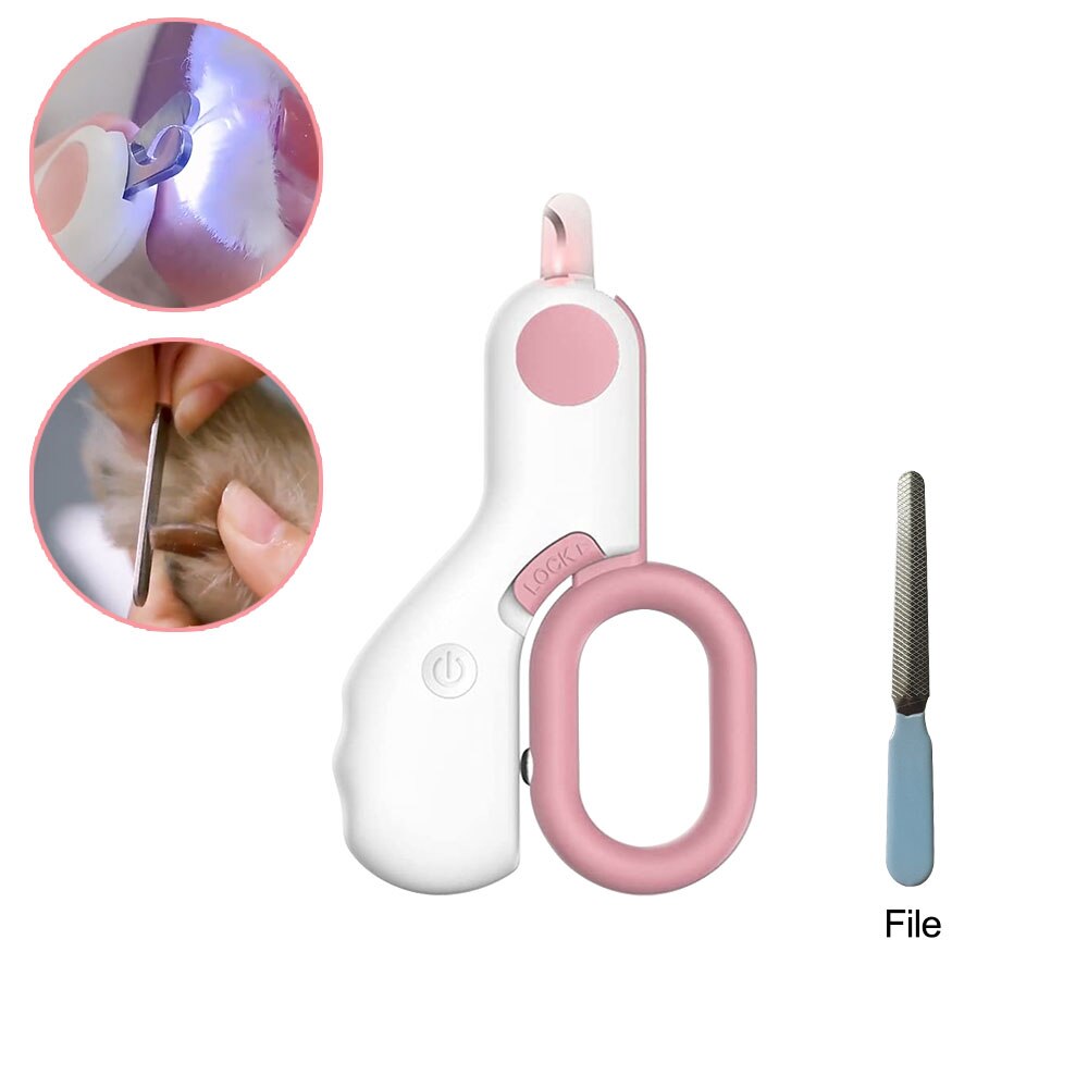 LED Light Cat Dog Nail Clipper Cutter with Safety Lock