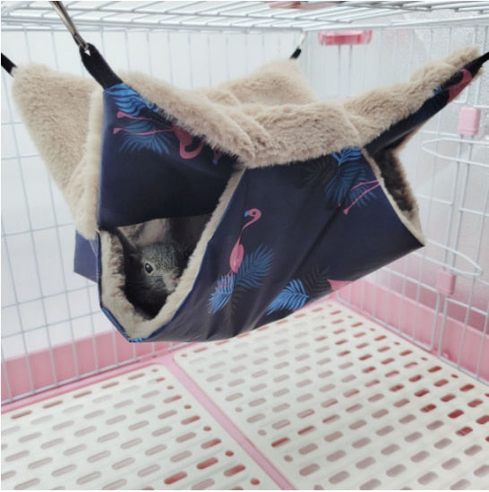 Pet Double-layer Plush  Hammock Warm Hamster