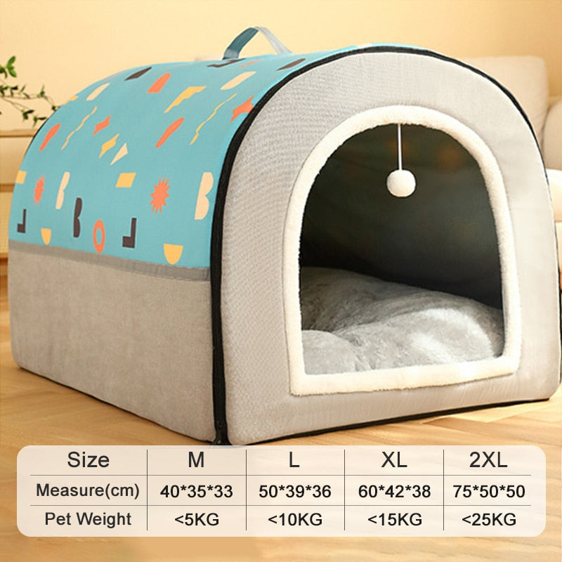 Foldable Dog House Pet Cat Bed Mat Winter Dog