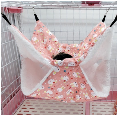 Pet Double-layer Plush  Hammock Warm Hamster