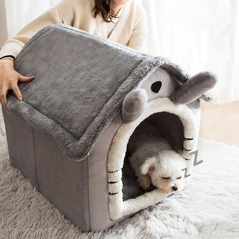 Breathable Warm Plush Pet Bed House Washable