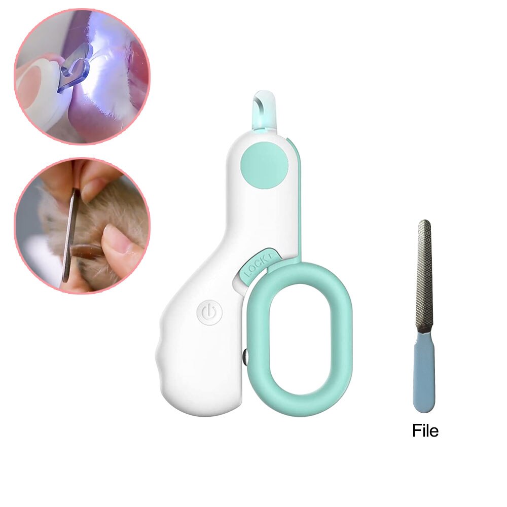 LED Light Cat Dog Nail Clipper Cutter with Safety Lock