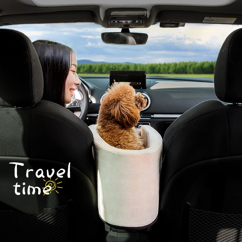 Portable Cat Dog Bed Travel Central Control Car Safety