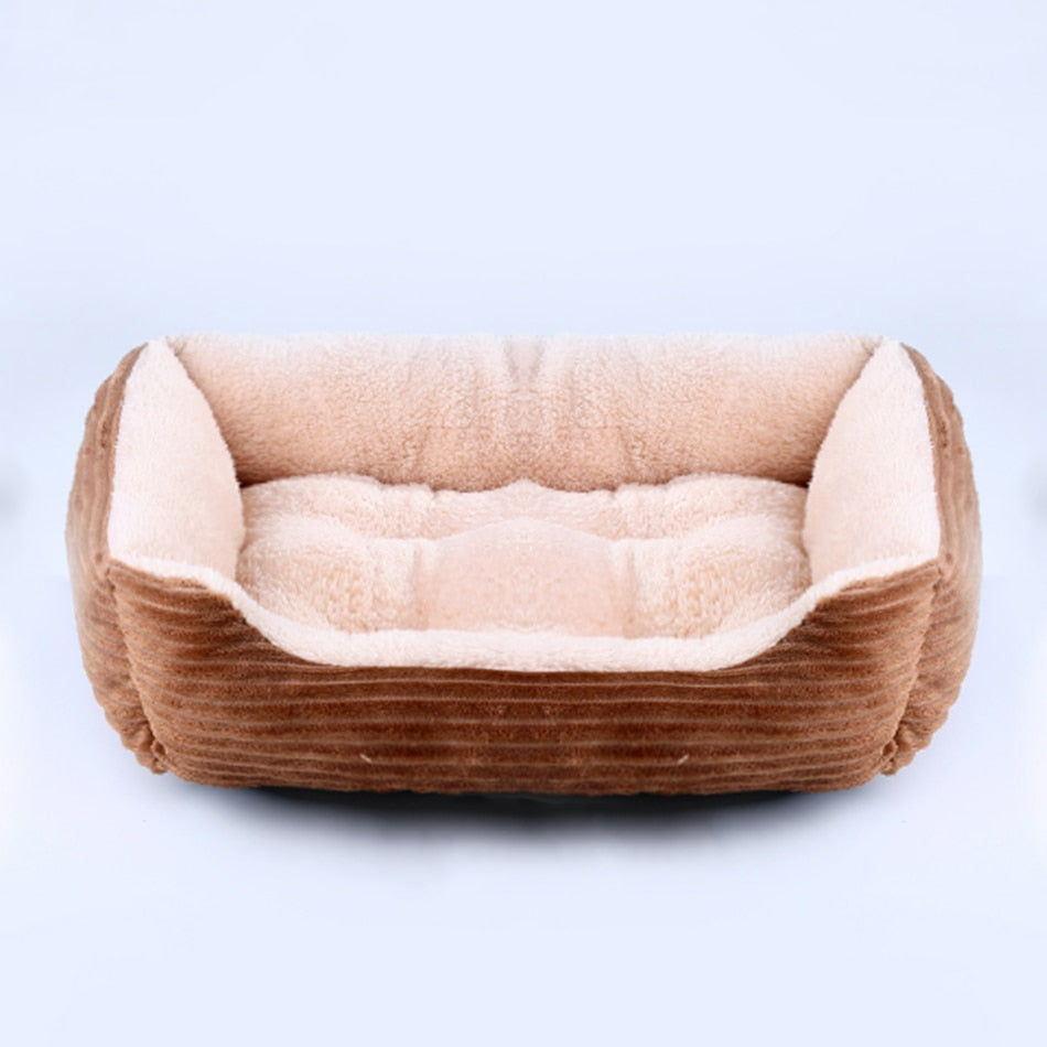 Bed for Dog Cat Pet Square Plush Kennel Medium