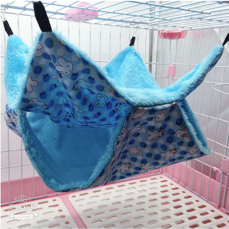 Pet Double-layer Plush  Hammock Warm Hamster