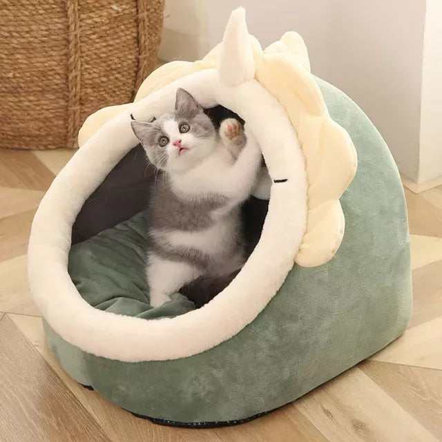Sweet Cat Bed Warm Pet Basket Cozy Kitten house