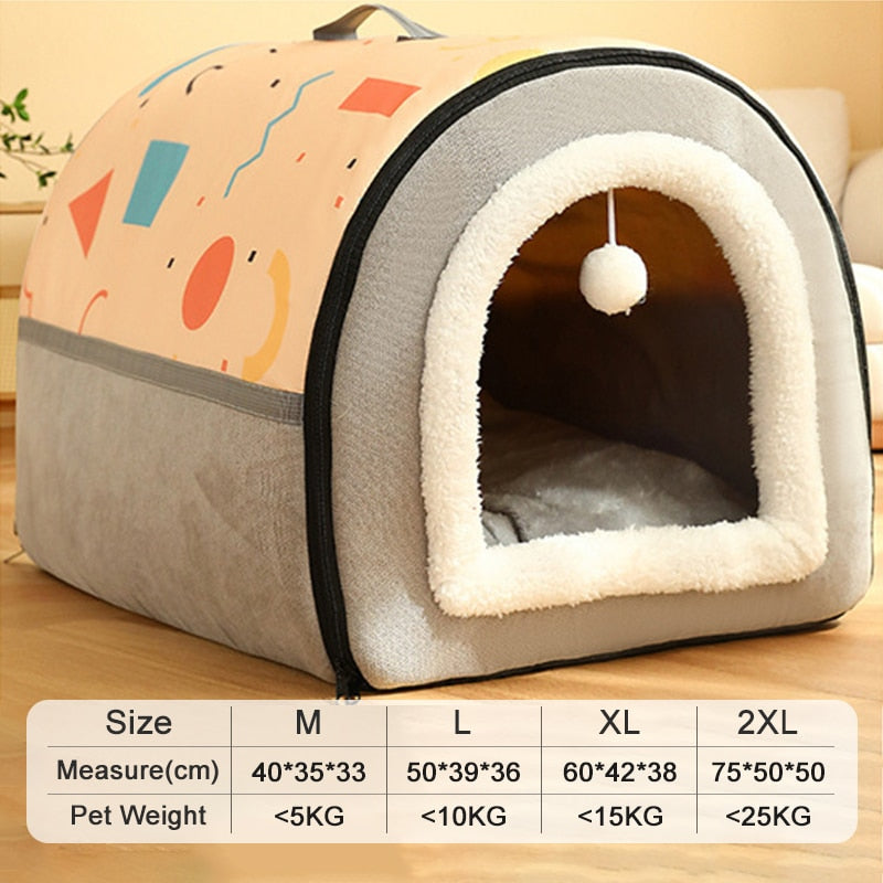 Foldable Dog House Pet Cat Bed Mat Winter Dog