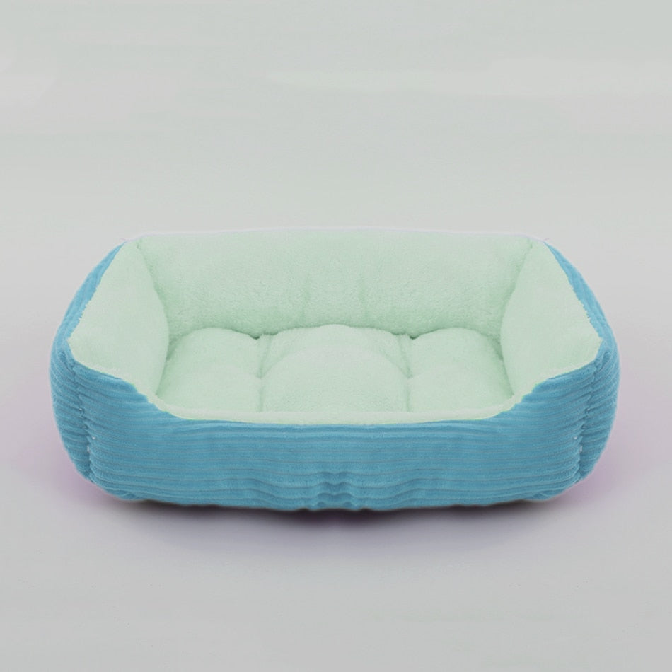 Bed for Dog Cat Pet Square Plush Kennel Medium