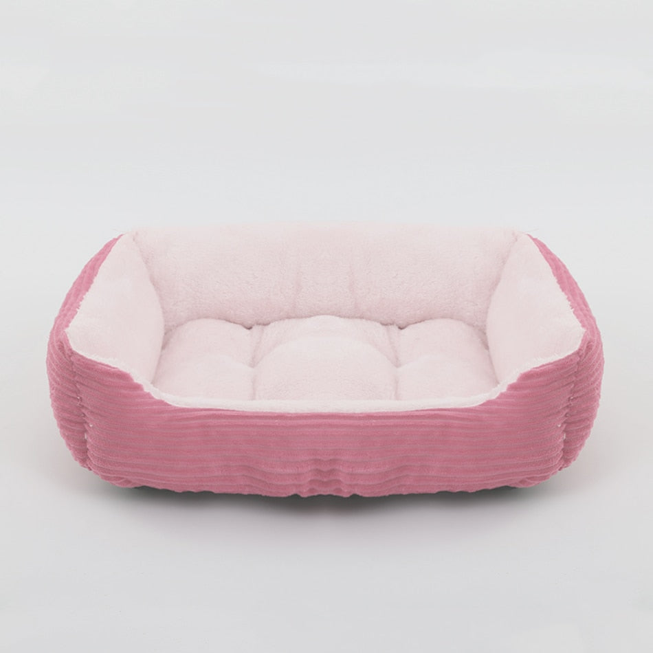 Bed for Dog Cat Pet Square Plush Kennel Medium