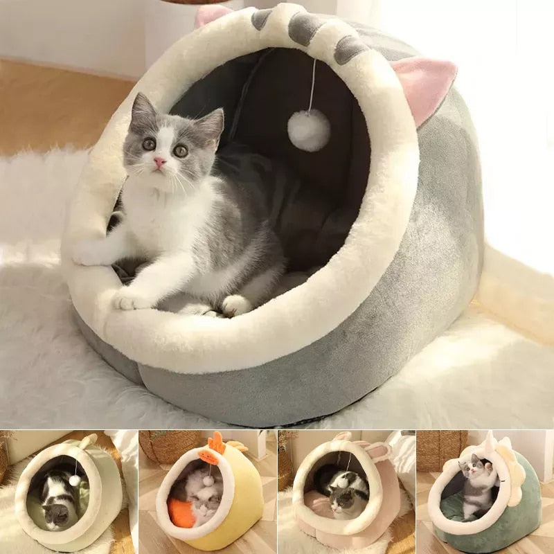 Sweet Cat Bed Warm Pet Basket Cozy Kitten house