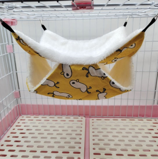 Pet Double-layer Plush  Hammock Warm Hamster