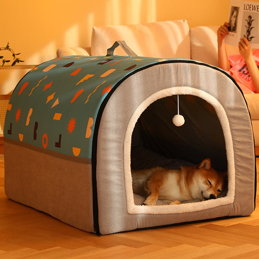 Foldable Dog House Pet Cat Bed Mat Winter Dog