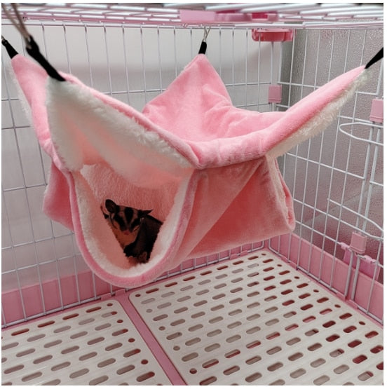 Pet Double-layer Plush  Hammock Warm Hamster