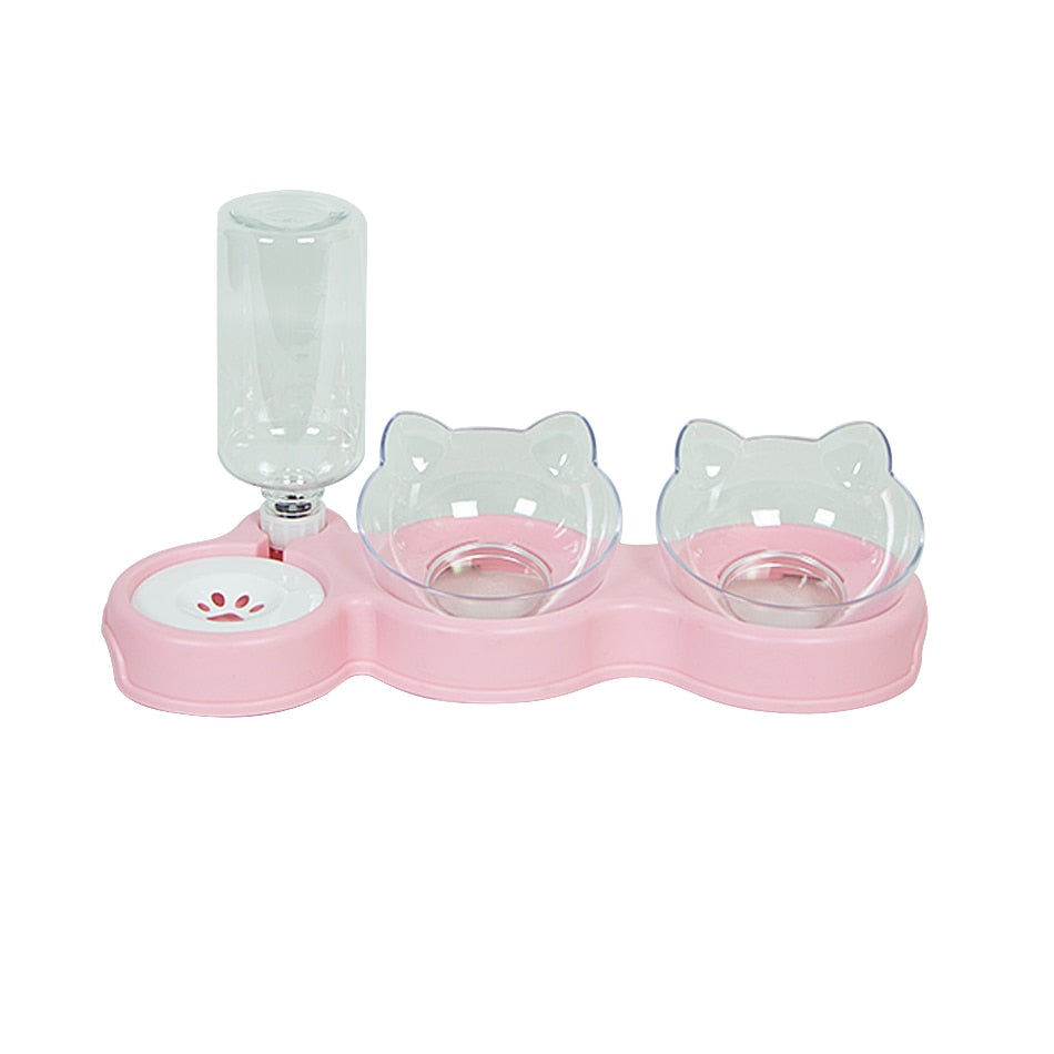 Pet Automatic Water Feeders Elevated Bowls for Cats